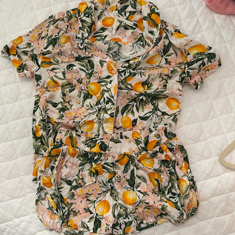 Anthropologie Lemon Pajamas Size XS